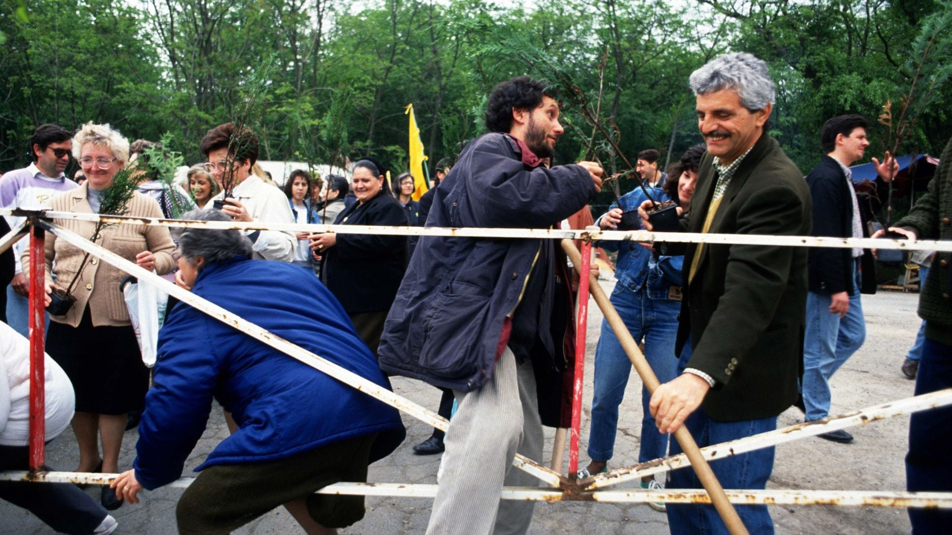 Manifestazione a Buscate nel 1991 con Carlo Monguzzi