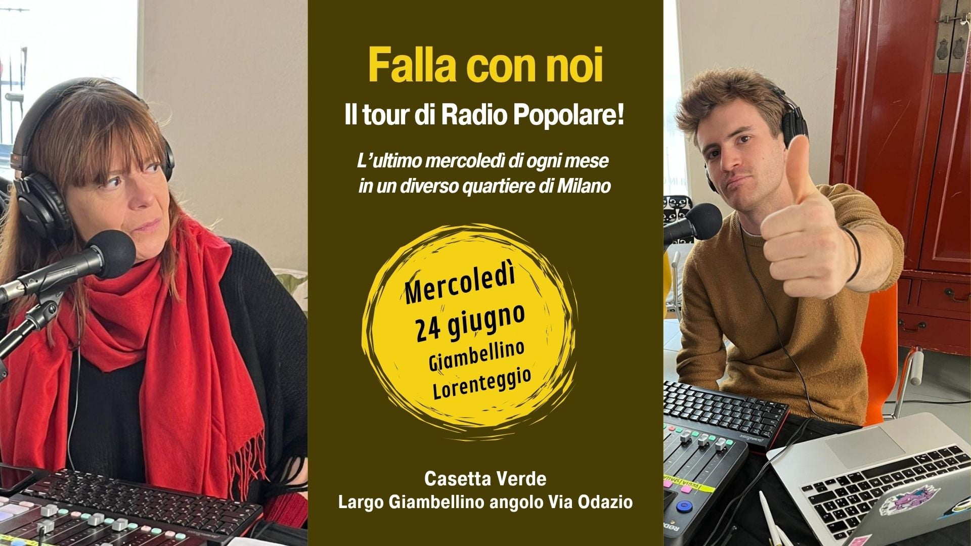 “Falla con noi”, il tour di Radio Pop! Mercoledì 24 giugno al quartiere Giambellino-Lorenteggio