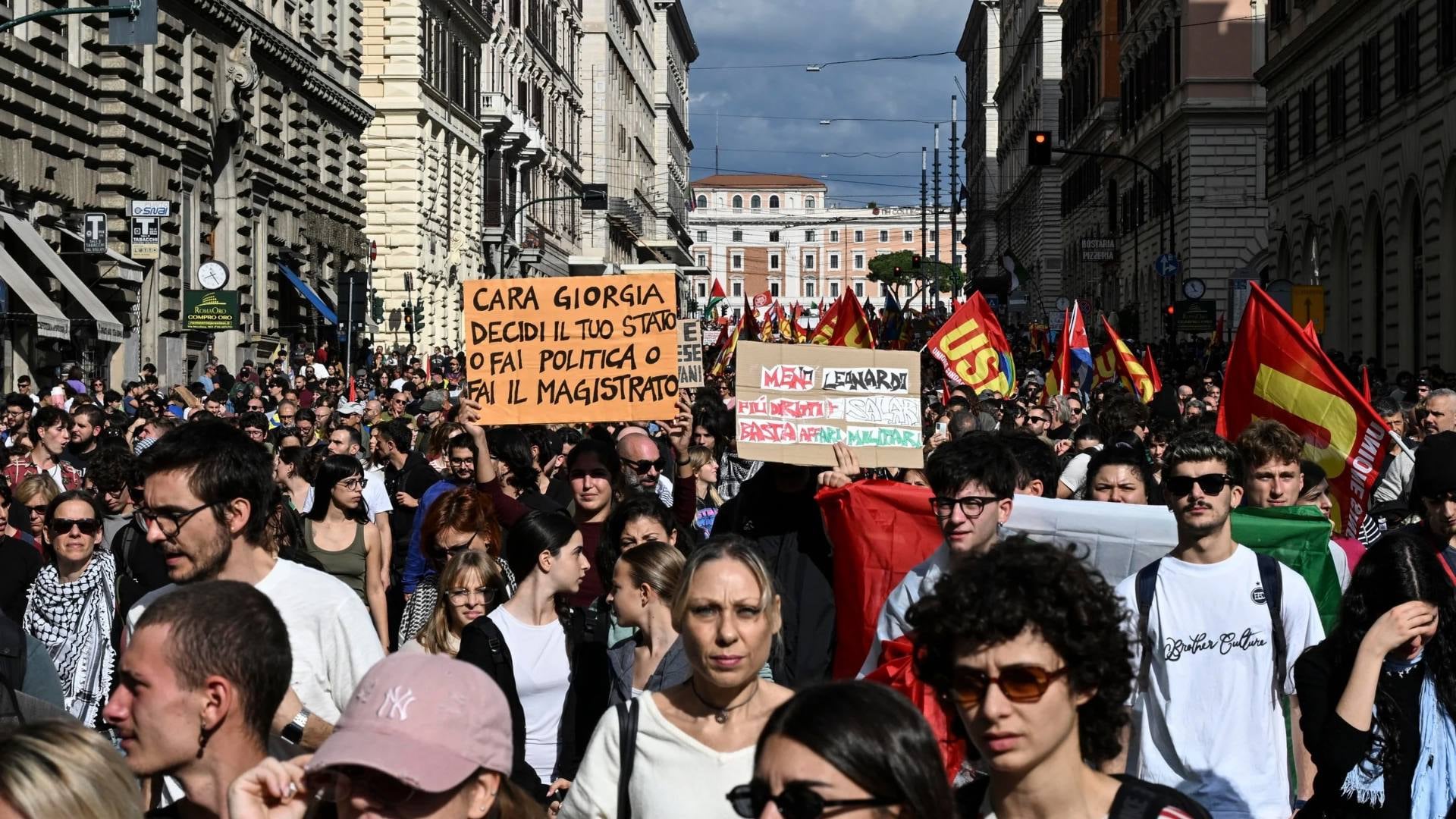 Manifestazione Roma Carovita ANSA