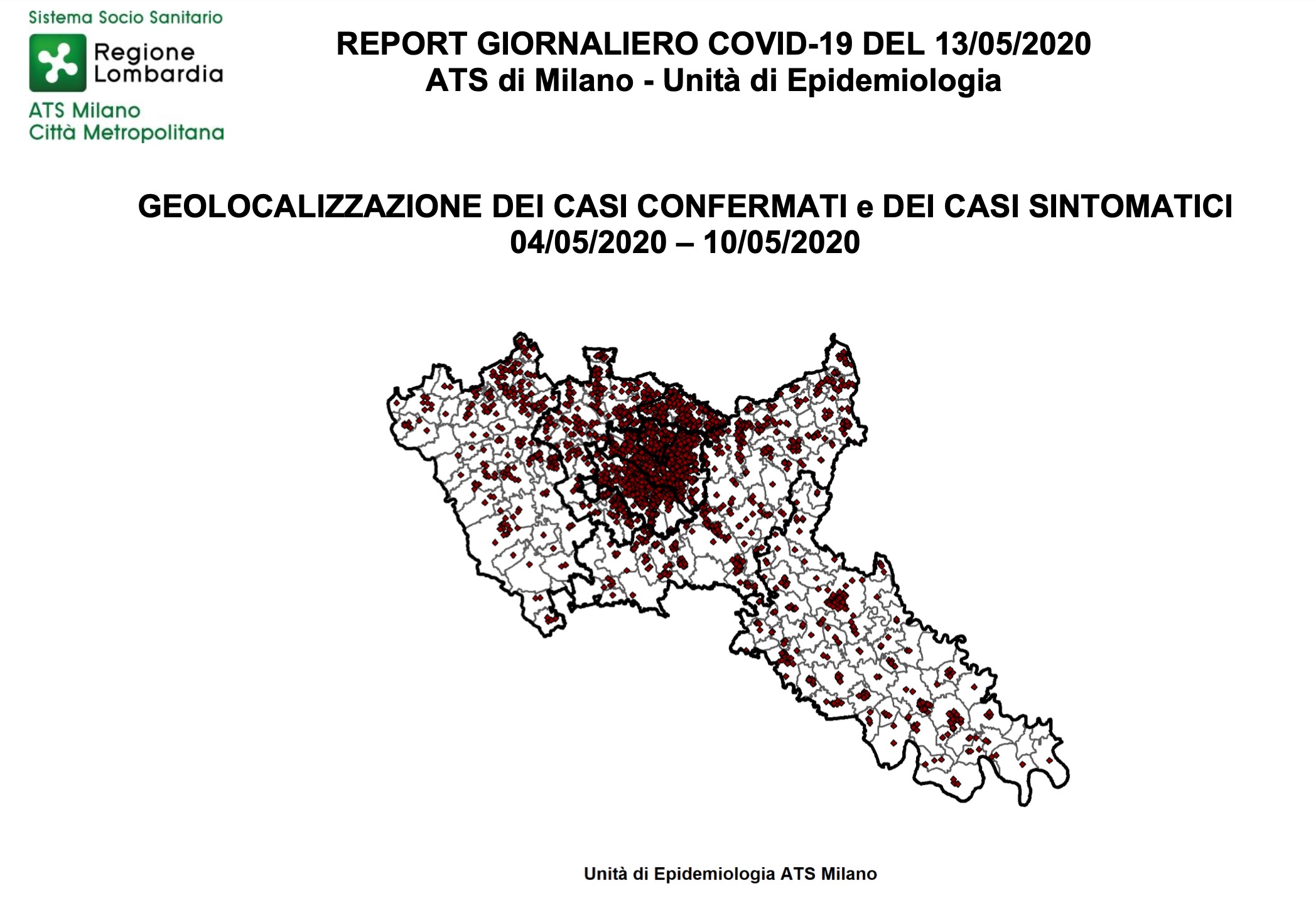 ATS Milano GEOLOCALIZZAZIONE DEI CASI CONFERMATI