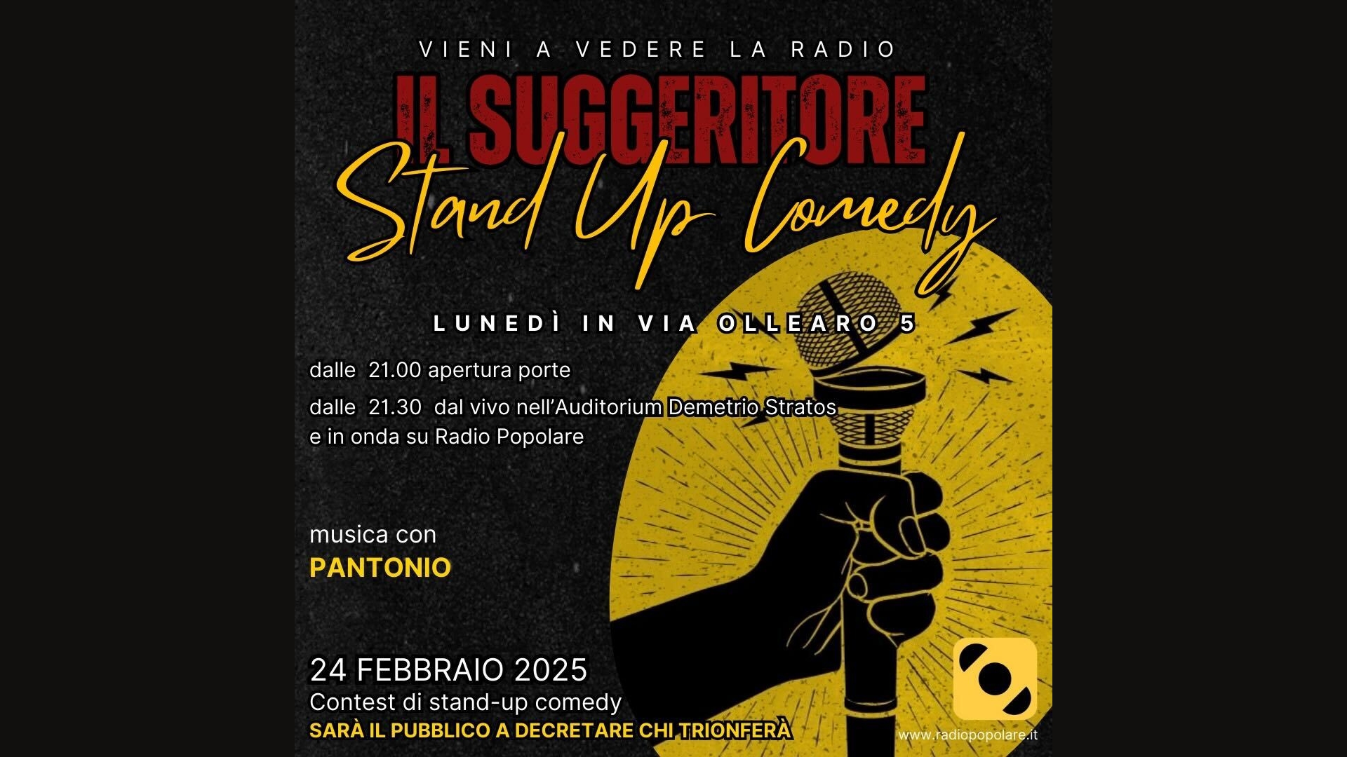 Il Suggeritore Stand-Up Comedy, lunedì 24 febbraio 2025