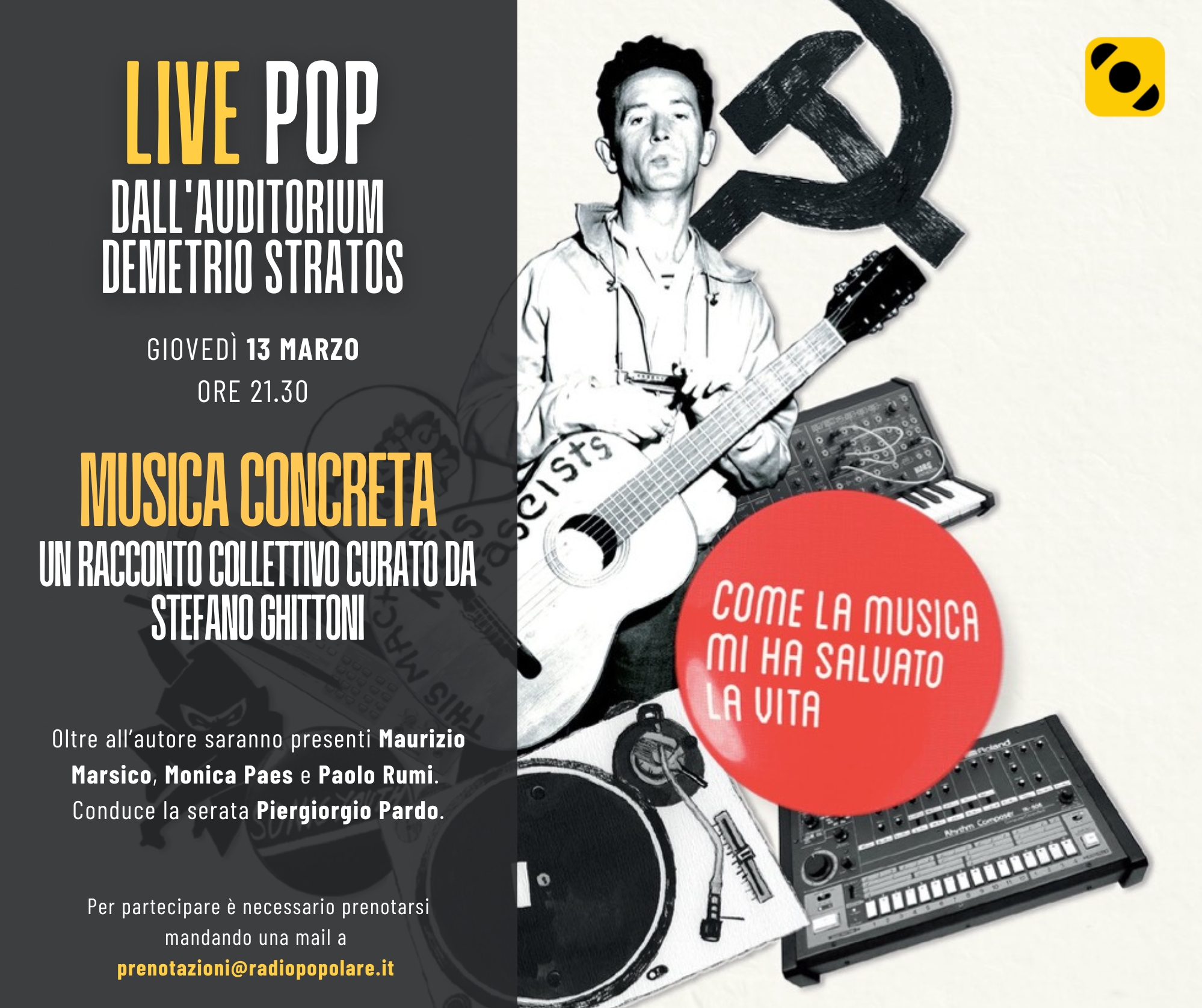 Live pop 13 marzo